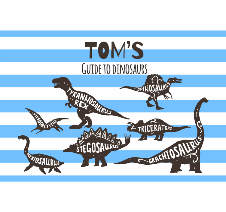 Gyerek redőnyök személyre szabott dinoszaurusz nevekkel - TenStickers