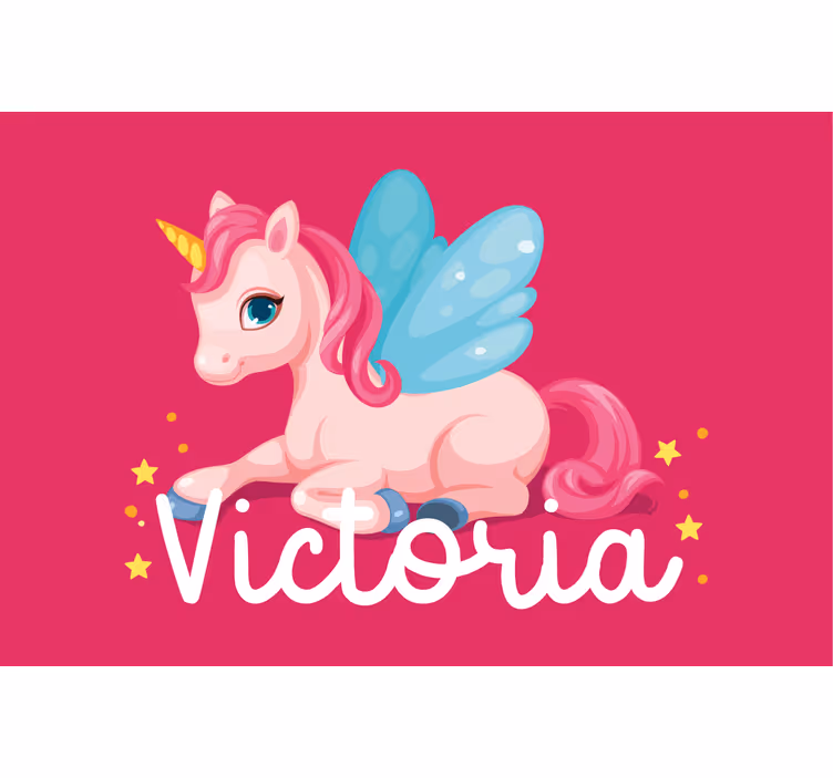 Vidám rózsaszín boldog unikornis redőnyök gyerekek - TenStickers