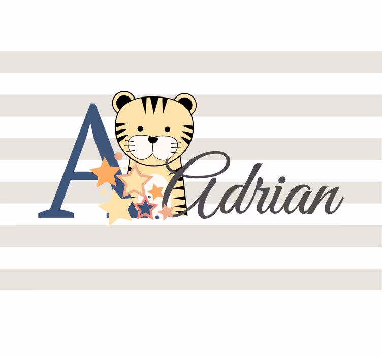 Cuki állatok tigris névvel redőnyök gyerekeknek - TenStickers