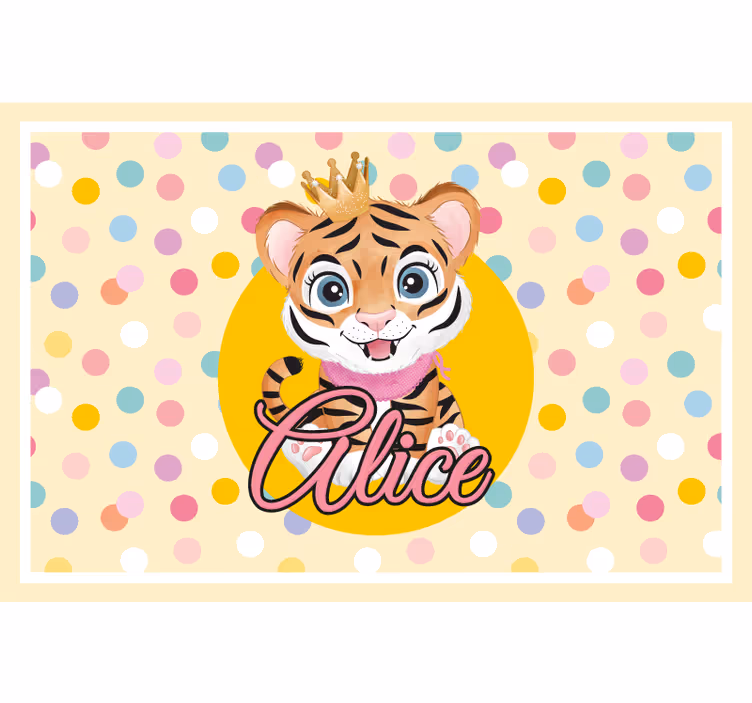 Cuki tigris lányoknak névvel - redőnyök gyerekek - TenStickers