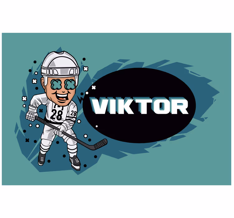 Vicces jégkorongozó névvel - redőnyök gyerekek - TenStickers