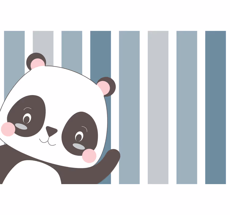Boldog panda csíkos háttér redőnyök gyerekeknek - TenStickers