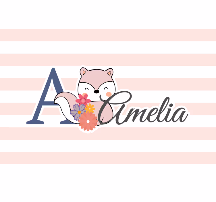 Cuki állatos mókus névvel redőnyök gyerekeknek - TenStickers