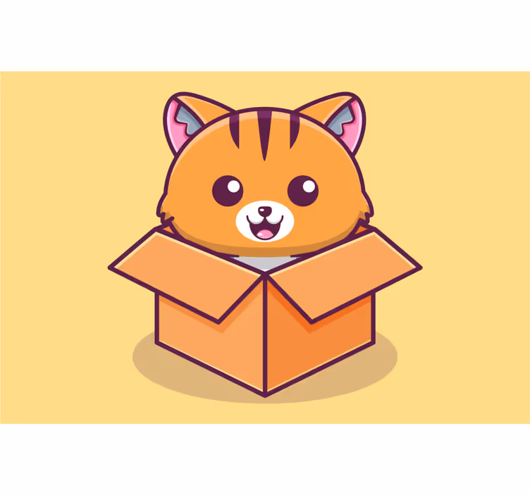 Gyerek redőnyök macska a dobozban - TenStickers