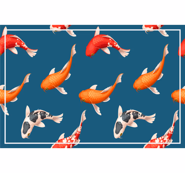 Gyerek redőnyök - koi hal mintás kék háttér - TenStickers
