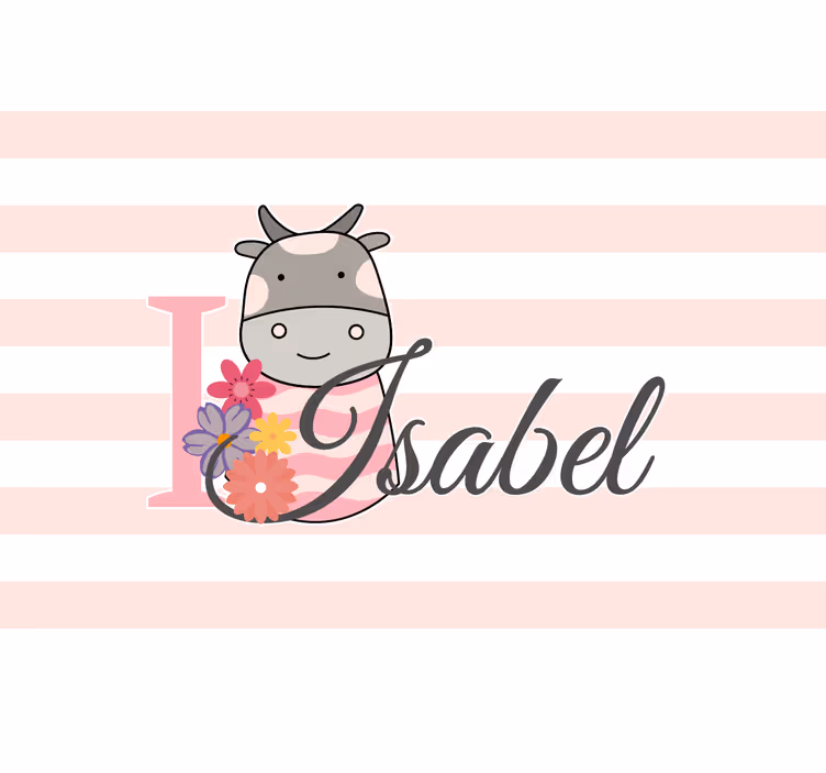 Aranyos állatok tehén névvel redőnyök gyerekeknek - TenStickers