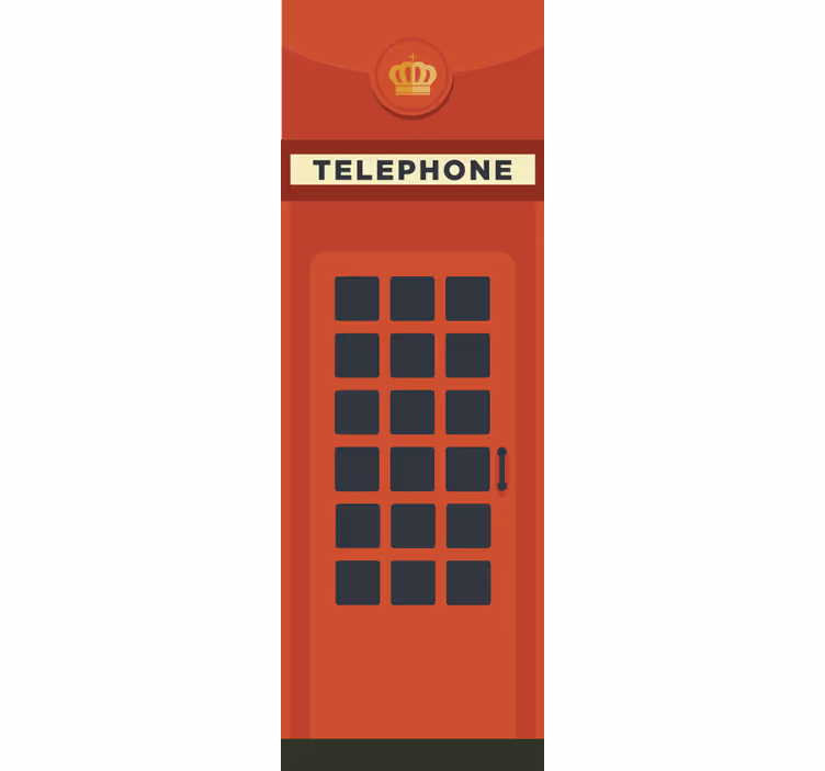 Piros brit telefonfülke redőnyök konyha - TenStickers