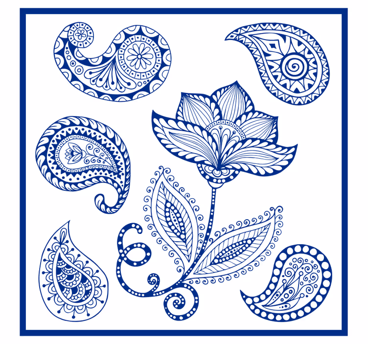 Paisley és virágok redőnyök konyha - TenStickers