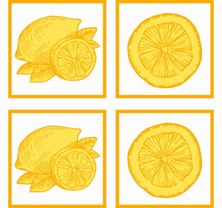 Narancs és citrom mintás csempe redőnyök konyha - TenStickers