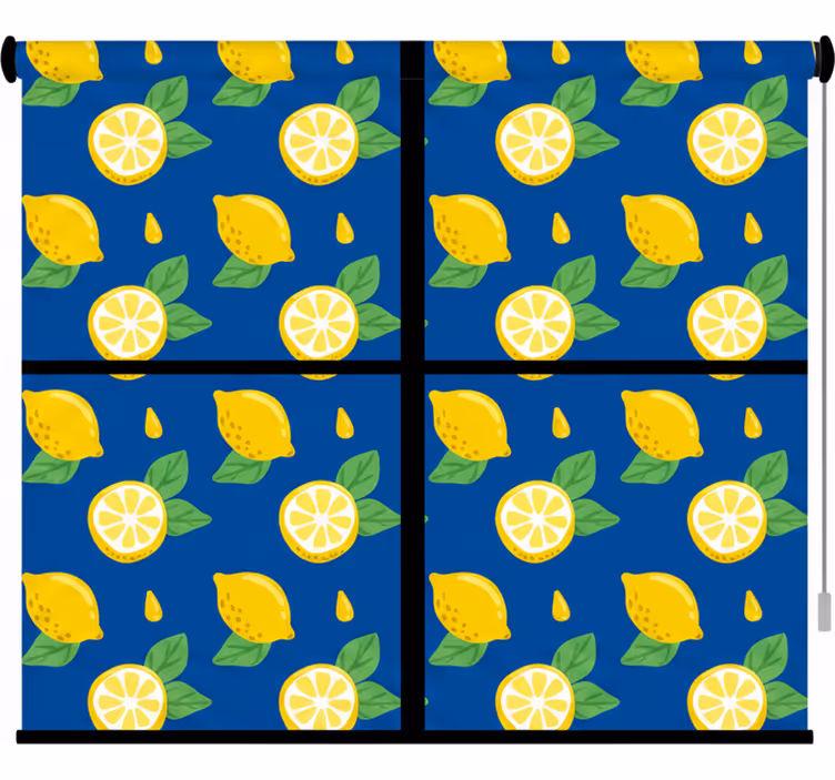 Kézzel rajzolt citromos csempe redőnyök konyha - TenStickers