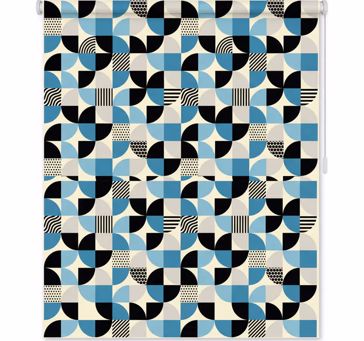 Retro kék bauhaus minta redőnyök konyha - TenStickers