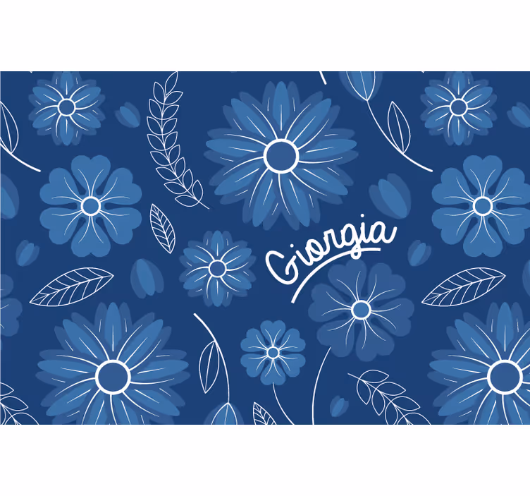 Kék redőnyök elegáns virágmintával - TenStickers