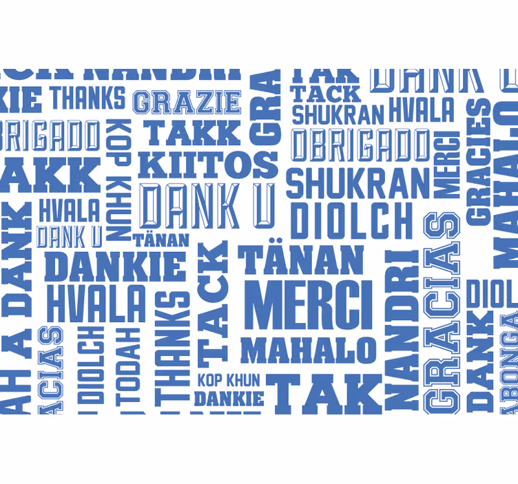 Köszönjük sok nyelven - redőnyök kék - TenStickers