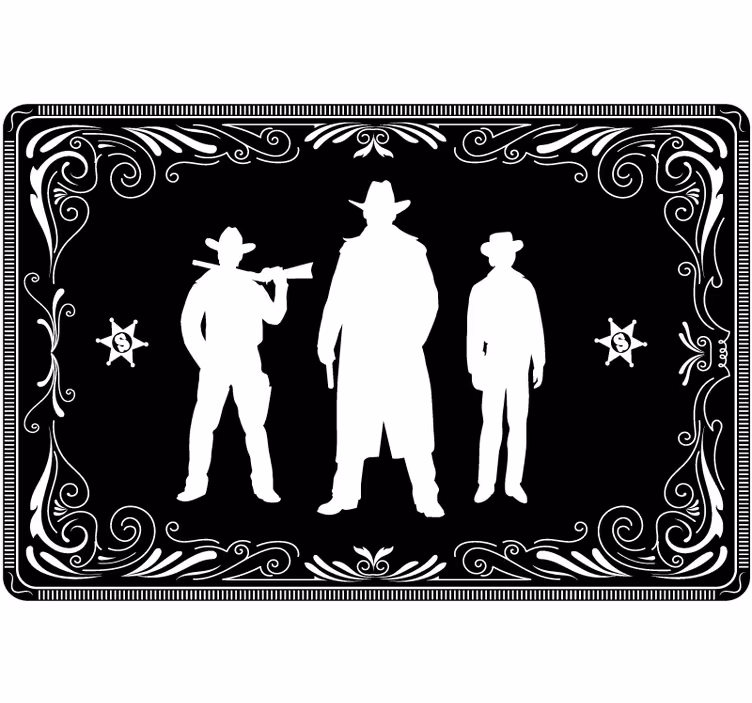 Fekete redőnyök cowboy és ló mintával - TenStickers