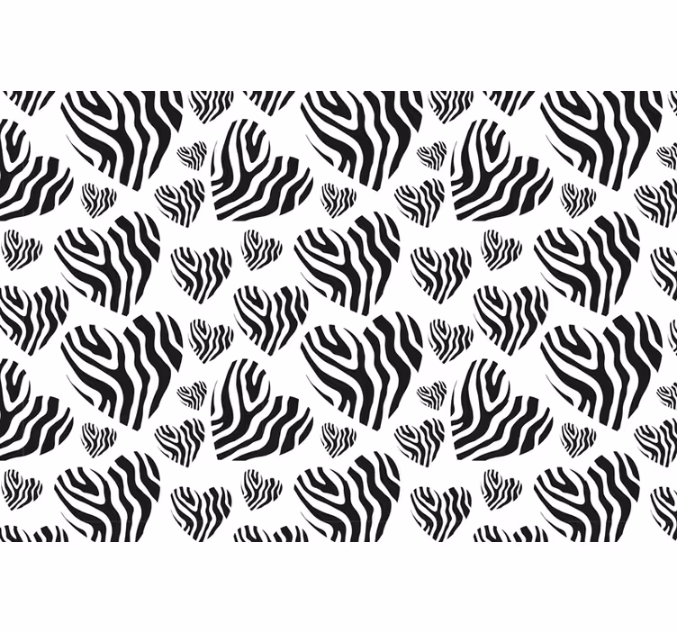Fekete redőnyök zebra mintás szívvel - TenStickers