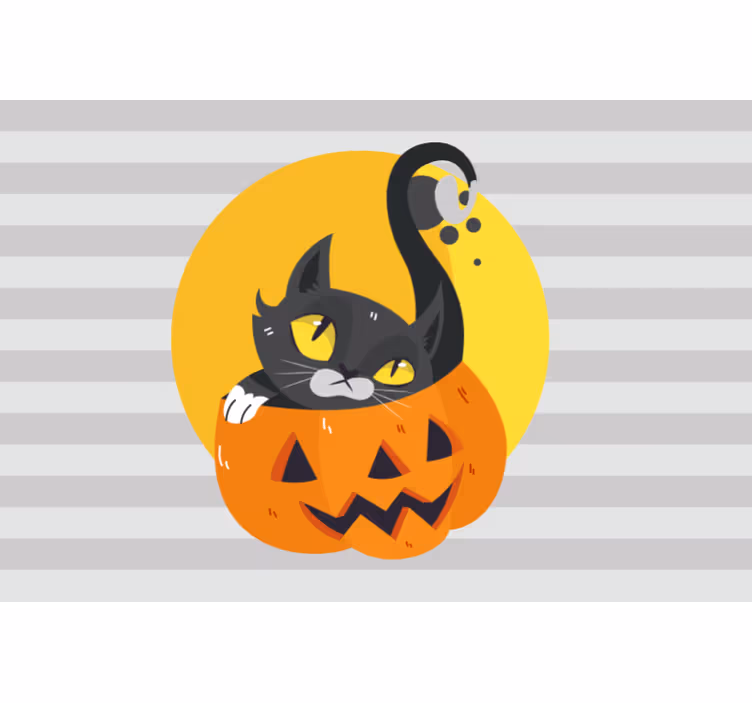 Tökök és fekete macska redőnyök szürke - TenStickers