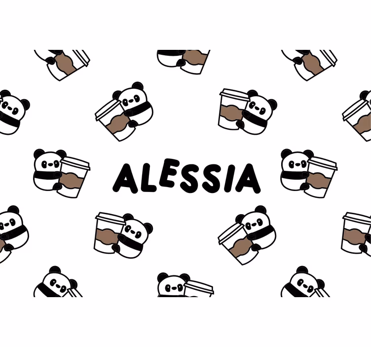 Névvel ellátott pandák redőnyök fekete - TenStickers