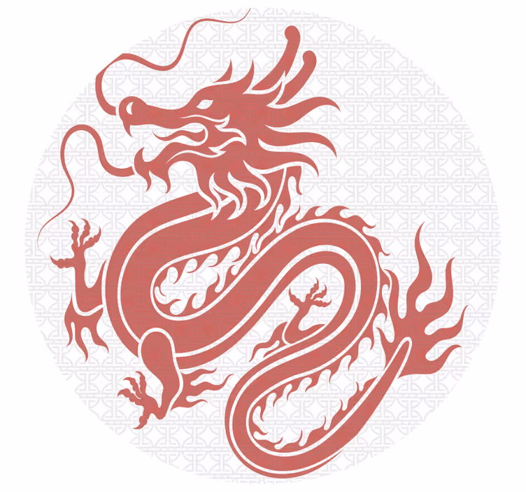 Tibeti sárkányok fehér háttérrel redőnyök hálószoba - TenStickers