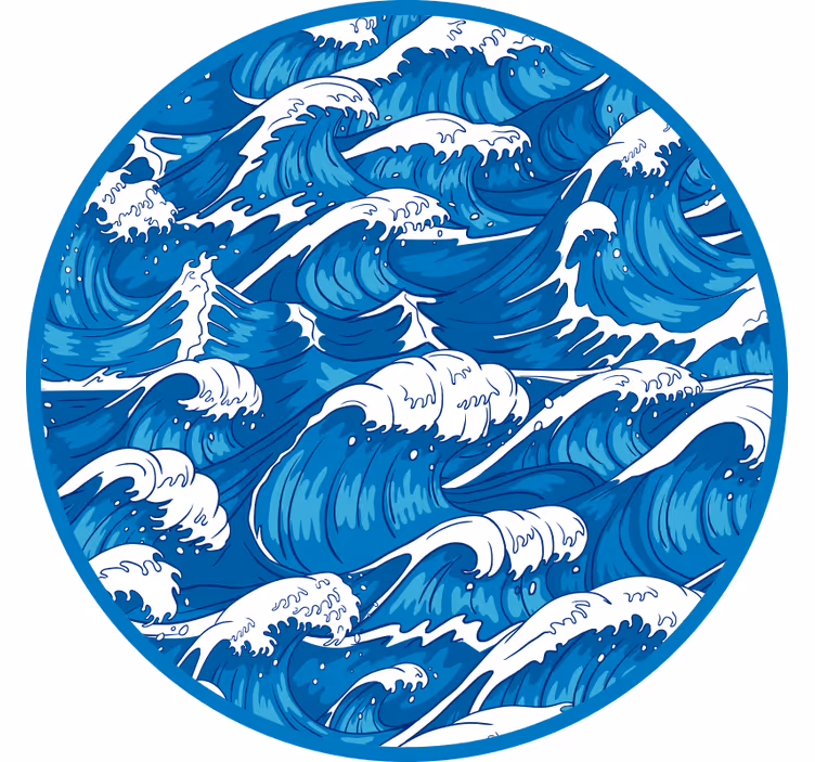 Japán hullámok redőnyök hálószoba - TenStickers