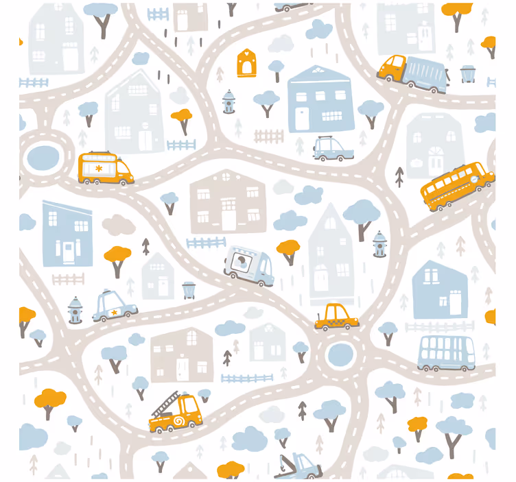 Doodle térkép redőnyök gyerekeknek - TenStickers