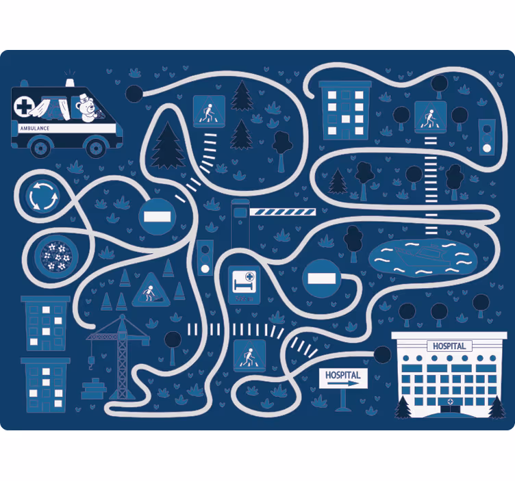 Nordikus kék út redőnyök gyerekeknek - TenStickers