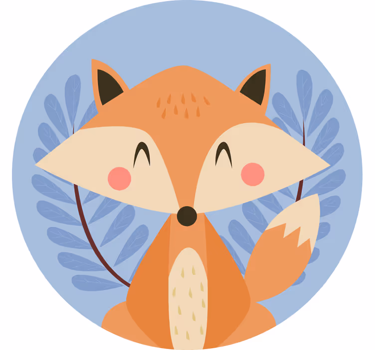 Okos róka pasztell színek redőnyök gyerekeknek - TenStickers