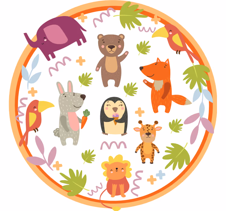 Aranyos mesebeli állatok redőnyök gyerekeknek - TenStickers