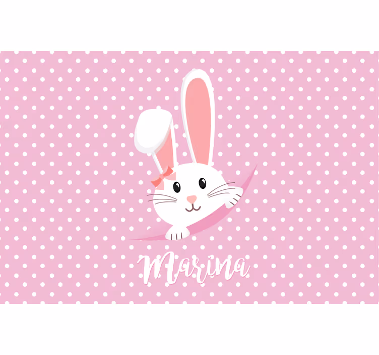 Cuki nyuszi lányoknak névvel - redőnyök gyerekek - TenStickers