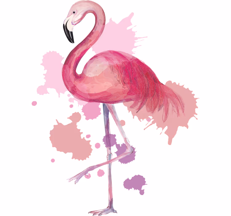 Vintage flamingó színes fröccsökkel redőnyök tizenéves - TenStickers
