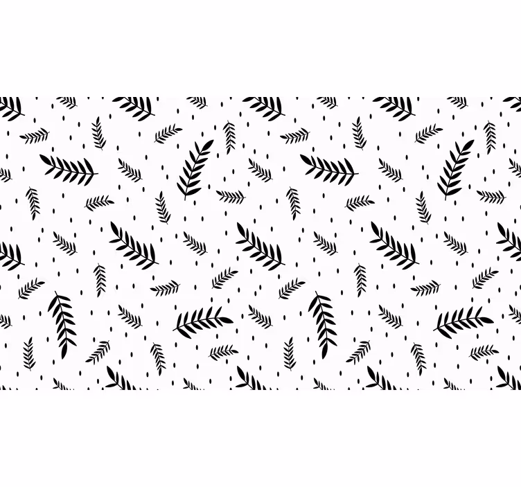 Fekete-fehér levelek redőnyök fehér - TenStickers