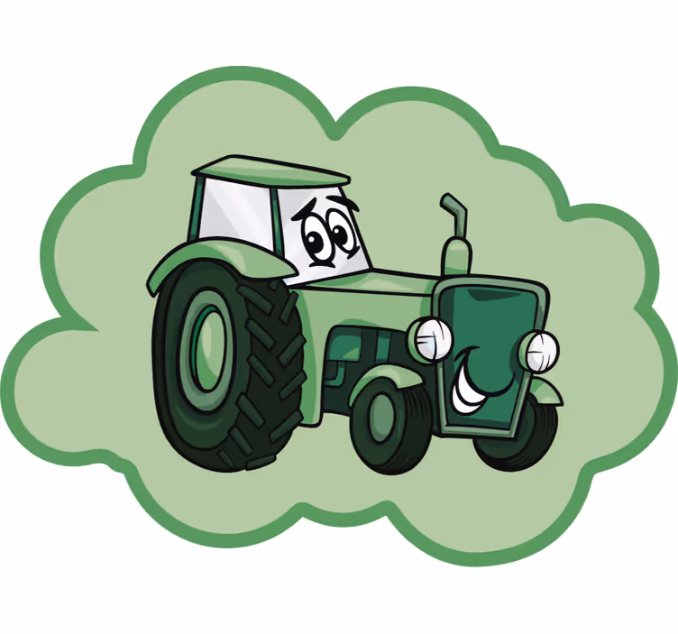 Zöld traktor redőnyök szórakozás - TenStickers