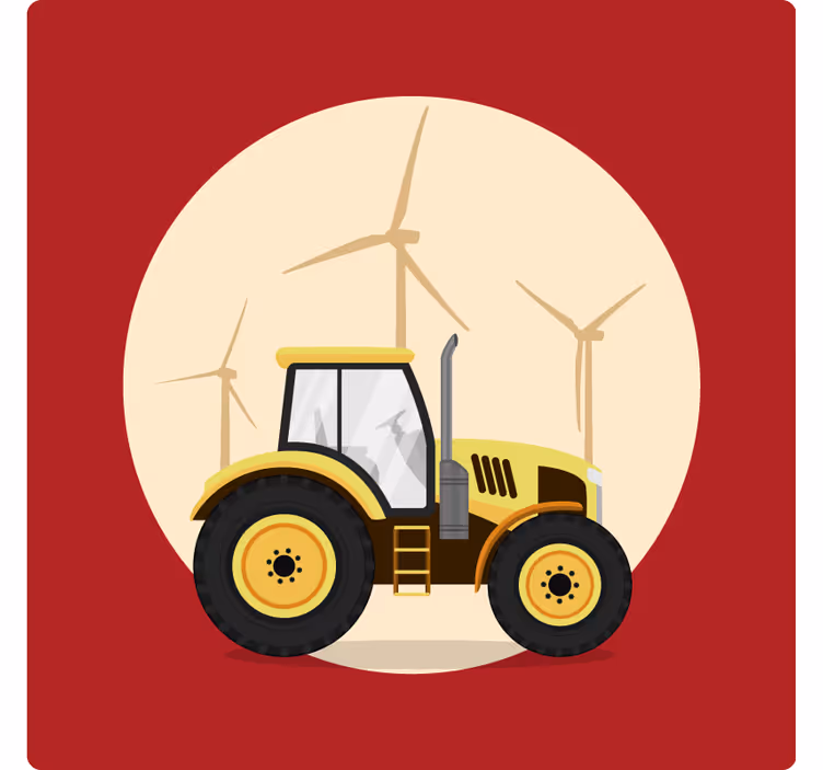 Piros és sárga traktor redőnyök szórakozás - TenStickers