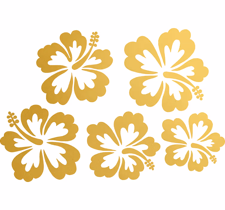 Virágos redőnyök arany hibiszkusz siluettje - TenStickers