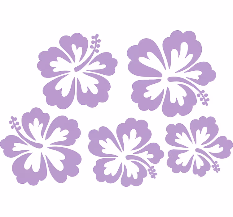 Hibiscus virágok sziluettje redőnyök fő hálószoba - TenStickers