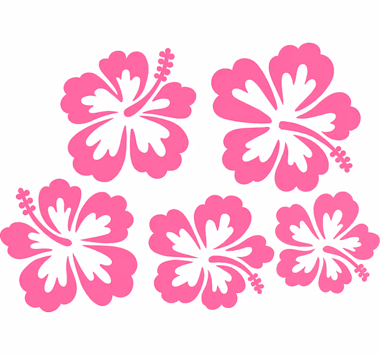 Rózsaszín hibiscus virágos redőnyök - TenStickers