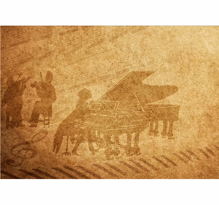 Falusias redőnyök vintage zongora - TenStickers