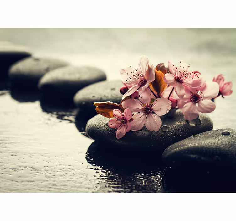 Kavicsos virágos nyugalom redőnyök zen - TenStickers