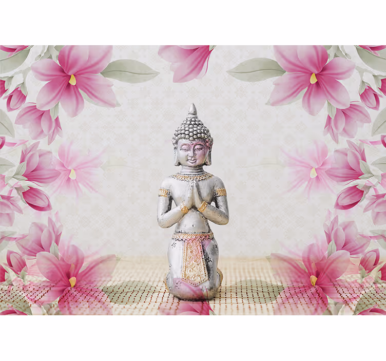 Buddha és magnólia tapéta redőnyök zen - TenStickers