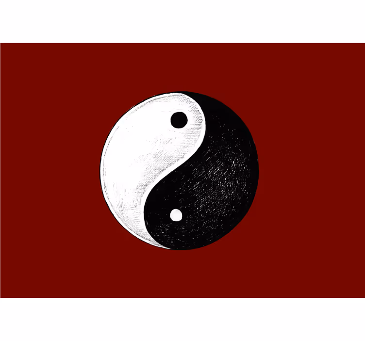 Yin yang fali dekoráció vörös háttérrel - redőnyök zen - TenStickers
