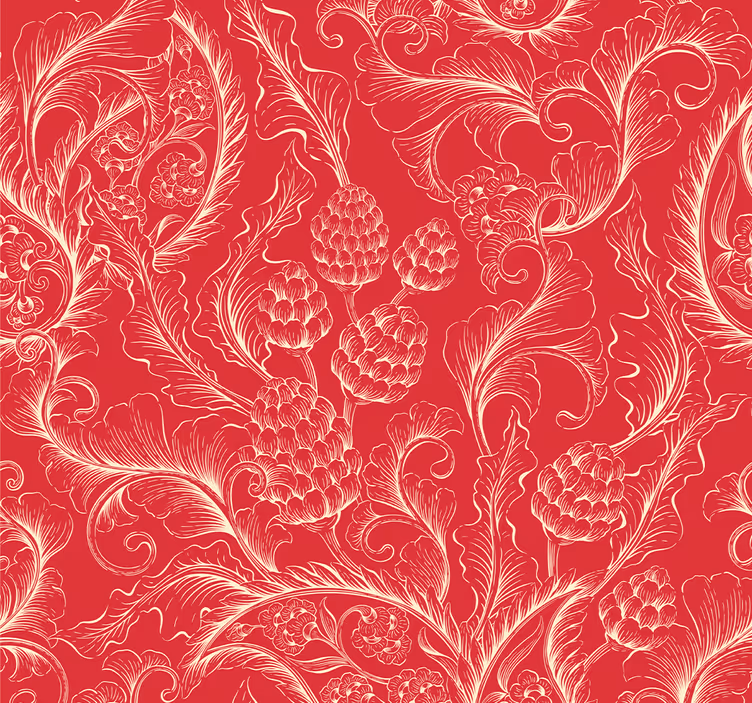 Piros redőnyök paisley illusztrációval - TenStickers