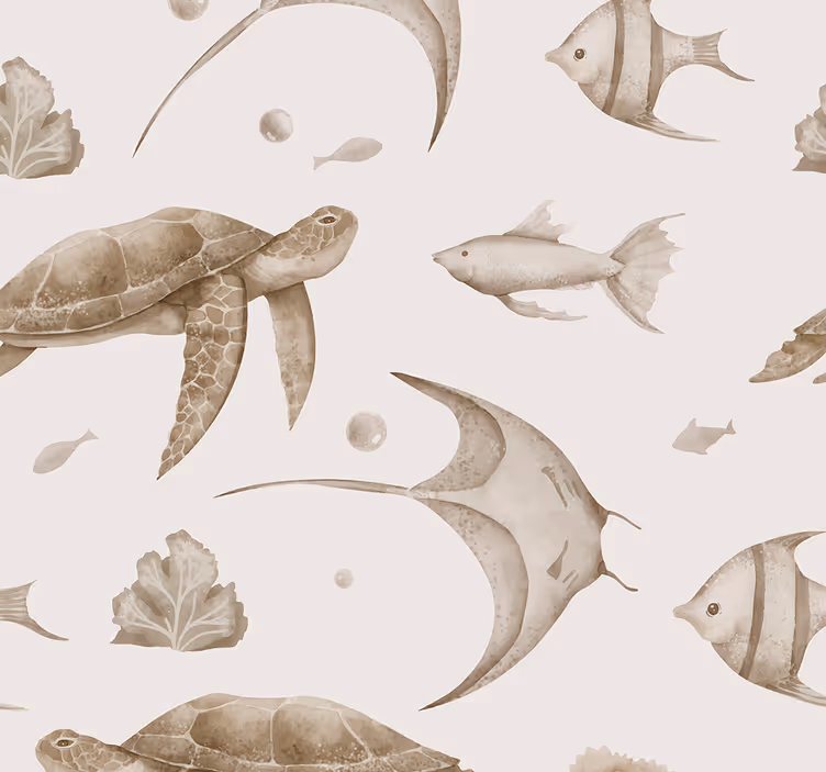 Beige óceán mintás redőnyök óvoda - TenStickers