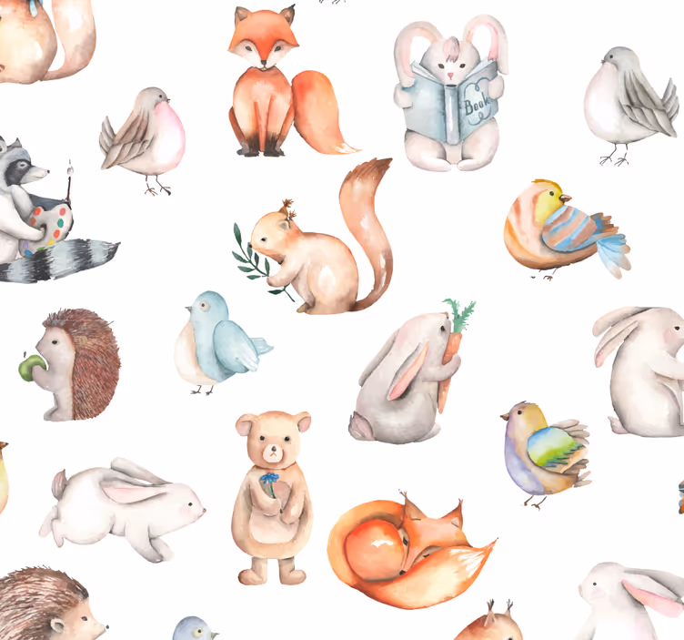 Aranyos erdei tapéta gyerekeknek - redőnyök óvoda - TenStickers