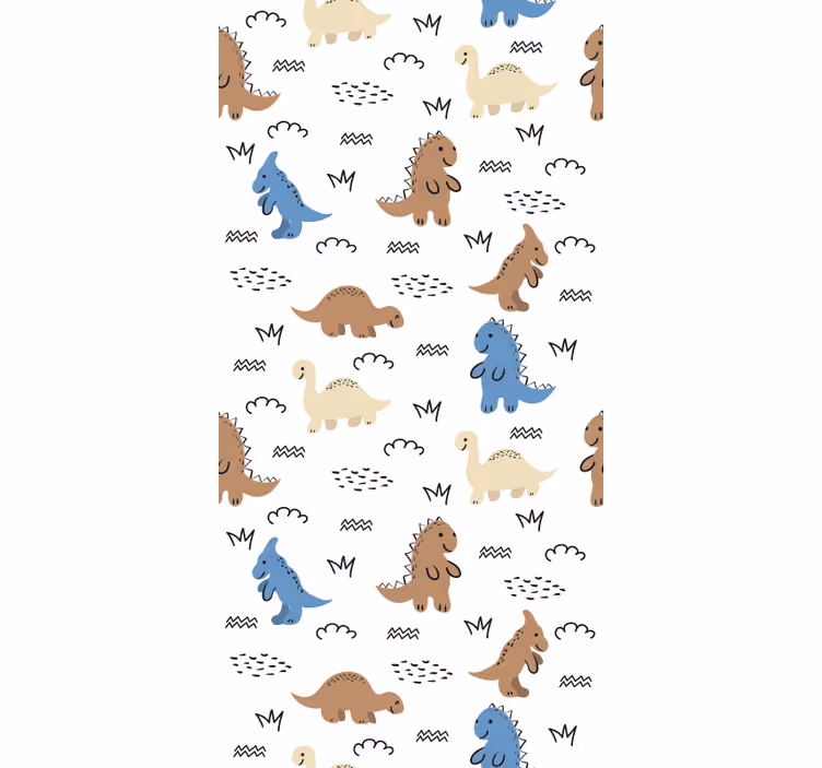 Boldog kék és barna dinoszauruszok redőnyök óvoda - TenStickers