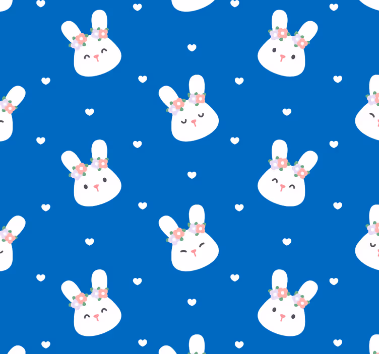 Aranyos nyuszik kék háttéren - redőnyök óvoda - TenStickers