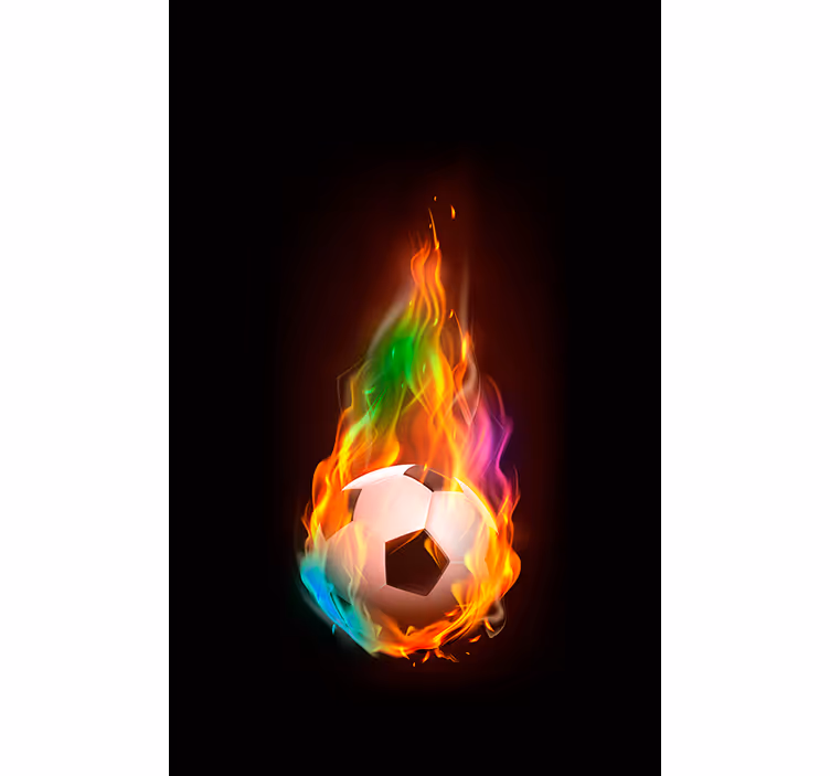 Többszínű tűz labda futball Rolók - TenStickers