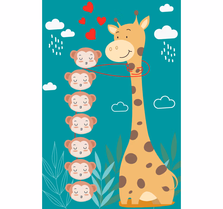 Zsiráf majom szerelem Redőnyök Több állat - TenStickers
