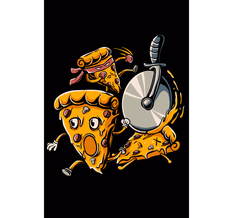 Animált pizzaszeletek Redőnyök Szórakozás - TenStickers
