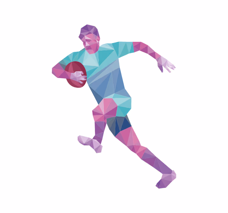 Geometrikus rögbi játékos Redőnyök sport - TenStickers