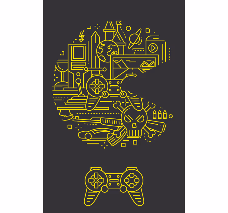 Sárga pac játék geek Sávroló - TenStickers