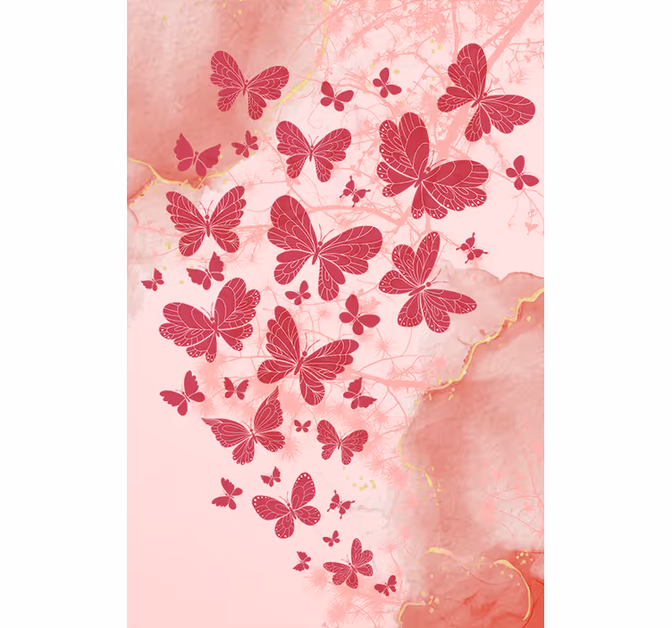 Elegáns rózsaszín pillangók pillangó Sávroló - TenStickers